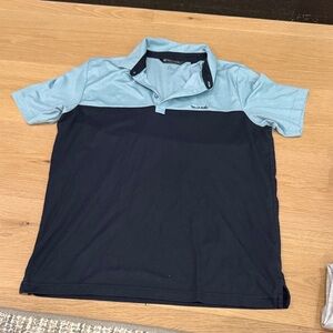 Men's Two-Tone Light Blue and Navy Polo Shirt